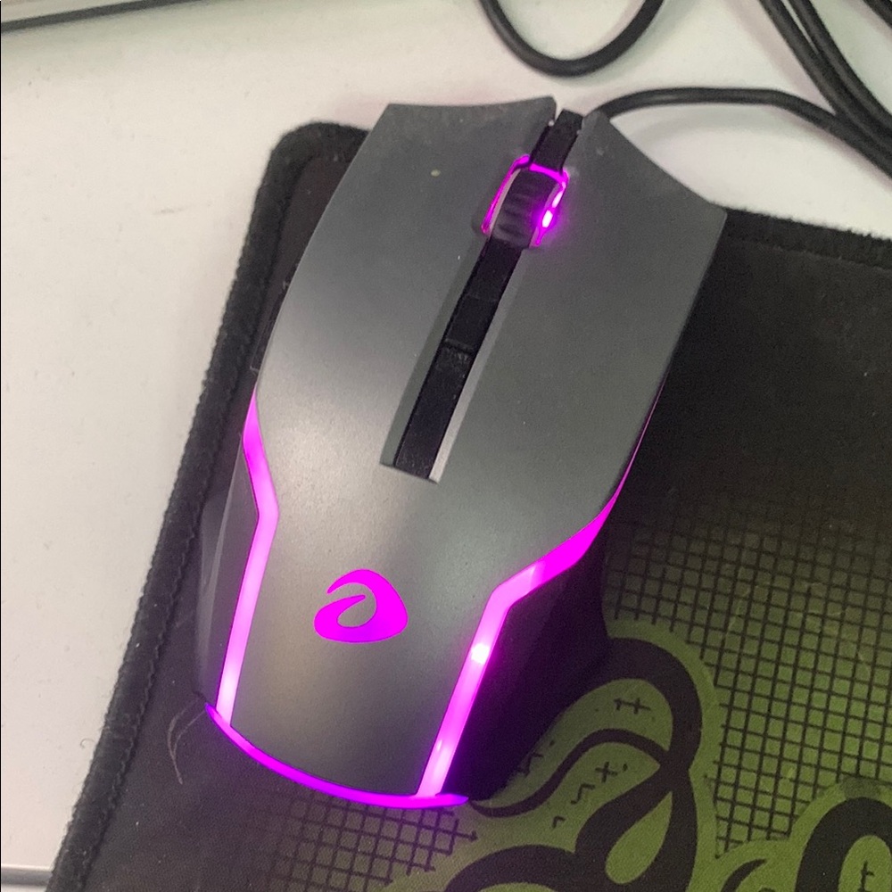 Gaming Mouse with Pink LED Lights